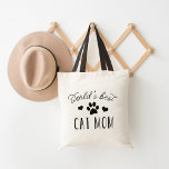 Bolsa Tote Melhor Mãe Gato do Mundo<br><div class="desc">Estamos com você. Furbabies contam como crianças. Comemore sua gatinho mommmy com nossa super fofinha "Melhor Mãe Gato do Mundo",  mochila com tipografia negra moderna e uma ilustração de pata cercada por corações.</div>