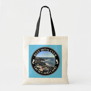 Bolsa Tote Melhor Mãe Nunca Azul Oceano Atlântico Rocky Sea