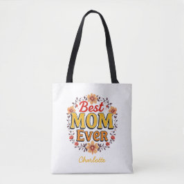Bolsa Tote Melhor Mãe Nunca | Floral Wreath | Dia de as mães
