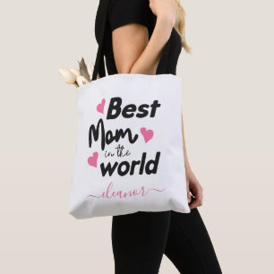 Bolsa Tote Melhor Mãe Personalizada do Mundo Presente pela Mã