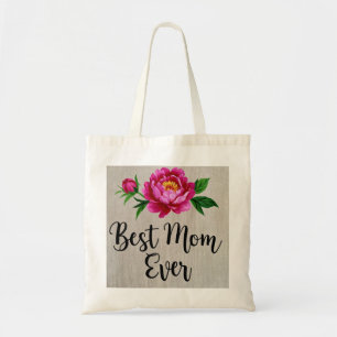 Bolsa Tote Melhor Mãe, Poster De Flor De Aquarela Rosa