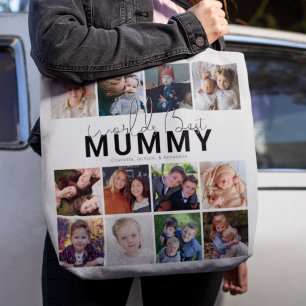 Bolsa Tote Melhor Mamãe de Sempre 12 Colagem de Fotos Persona
