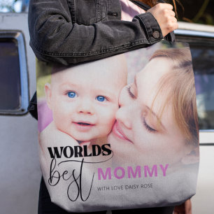 Bolsa Tote Melhor Mamãe do Mundo Foto Personalizada