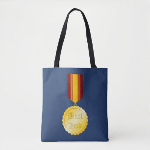 Bolsa Tote Melhor Medalha de Broche do Pai Dia dos Pais
