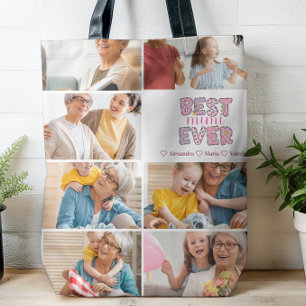 Bolsa Tote Melhor Mimi de Todos Floral 7 Colagem de Fotos