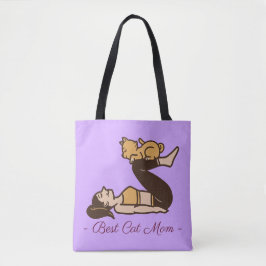 BOLSA TOTE MELHOR MOM YOGA CAT