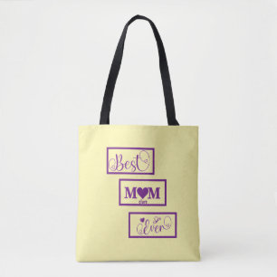 Bolsa Tote Melhor nome personalizado Mamãe sempre beigres rox