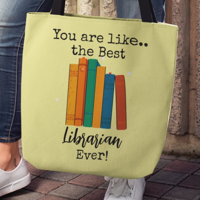 Bolsa Tote Melhor oferta de biblioteca nunca (You are like the Best Librarian ever. Customize the name tote bag)