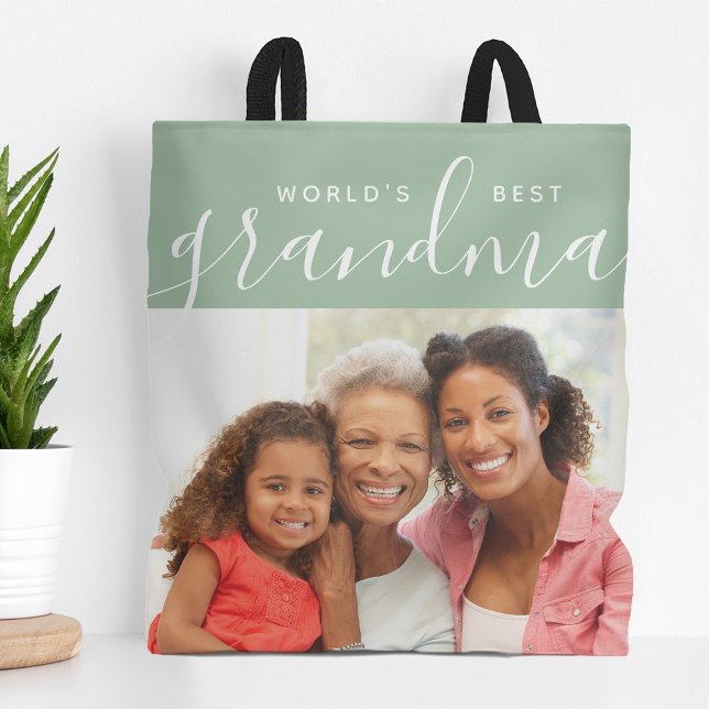 Bolsa Tote Melhor oferta personalizada de fotos da vovó do mu (Criador carregado)