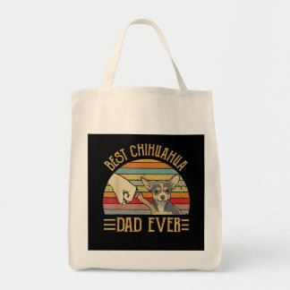 Bolsa Tote Melhor Pai Chihuahua jamais Retro Vintage Sunset
