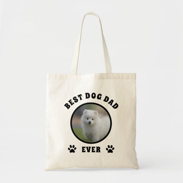 Bolsa Tote Melhor Pai De Cão Personalizado De Foto (Frente)