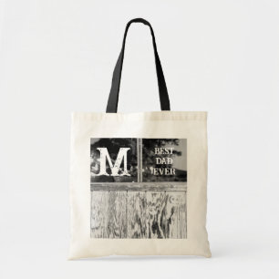 Bolsa Tote Melhor Pai de Fotografia Branca e Preta Russo Nunc