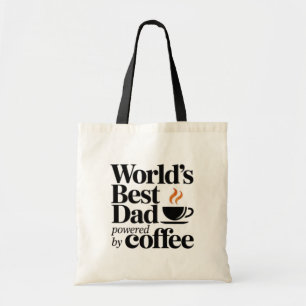 Bolsa Tote Melhor Pai do Mundo Energizado por Café Dia dos Pa