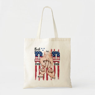 Bolsa Tote Melhor Pai do mundo - Fist Bump USA Flag - 2 Kids