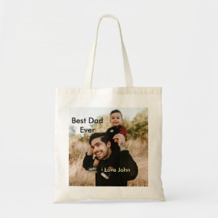 Bolsa Tote Melhor pai do mundo presente para pai foto nome si