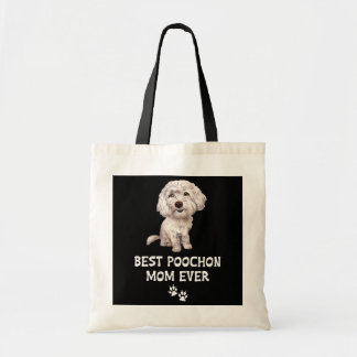 Bolsa Tote Melhor Poochon Mãe de Sempre para Bichon Cross Poo