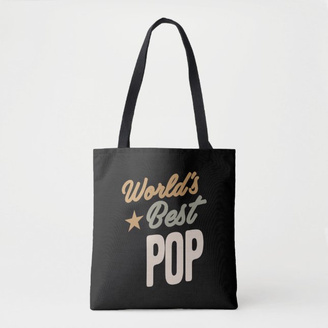 Bolsa Tote Melhor Pop do Mundo - Presentes Padre e Avô (Frente)