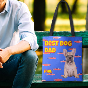 Bolsa Tote Melhor presente de Pai de Cão - Foto personalizada