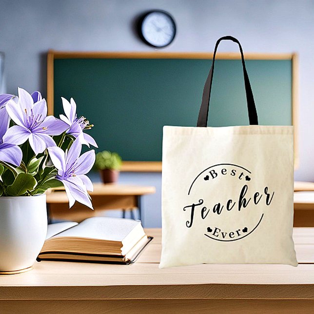 Bolsa Tote Melhor Professor de todos os tempos (Criador carregado)