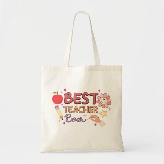 Bolsa Tote Melhor professor de todos os tempos  (Frente)