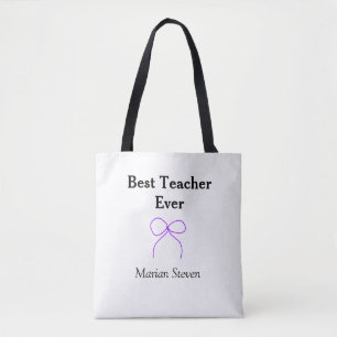 Bolsa Tote Melhor professor de todos os tempos arco roxo nome