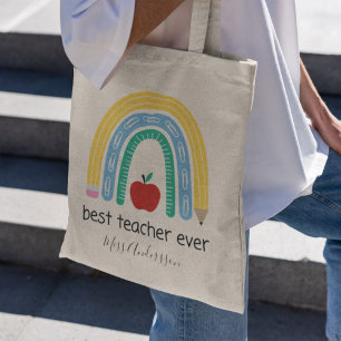 Bolsa Tote Melhor Professor de Todos os Tempos Presente Perso