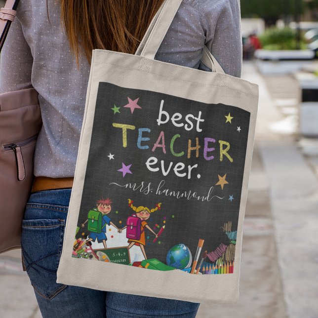 Bolsa Tote Melhor Professora de Sempre | Presente de Agradeci (Criador carregado)