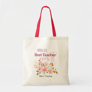 Bolsa Tote Melhor Professora do Mundo Alguma Vez Personalizad