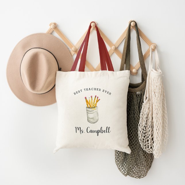 Bolsa Tote Melhor Professora Do Mundo | Personalizado (Criador carregado)