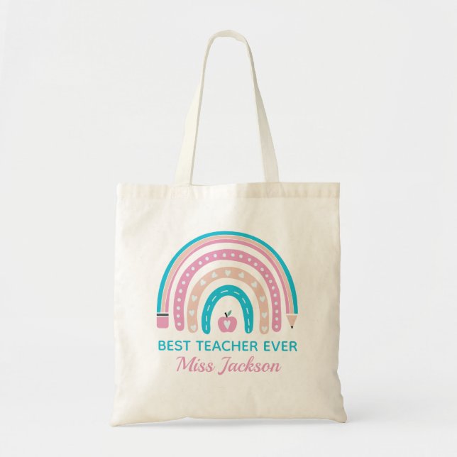Bolsa Tote Melhor Professora Do Mundo - Presente De Apreciaçã (Frente)