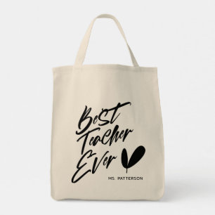 Bolsa Tote Melhor Professora do Nunca - Nome Personalizado de