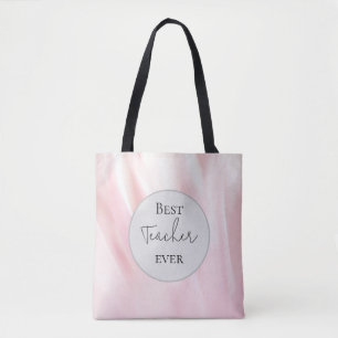 Bolsa Tote "Melhor Professora Nunca" Saco Rosa