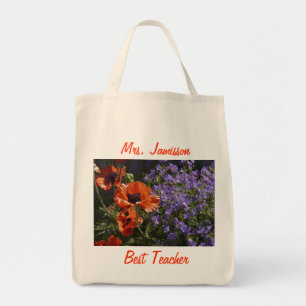Bolsa Tote Melhor Professora Poppies Florais Apreciação Obr