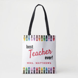 Bolsa Tote Melhor Professora Que Já Deu Crayons De Cor
