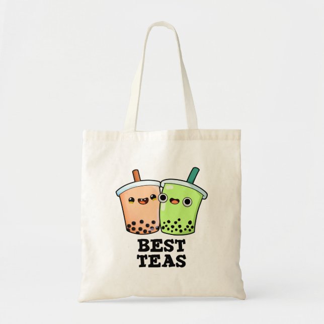 Bolsa Tote Melhor Teas Engraçado Besties Boba Tea Pun (Frente)