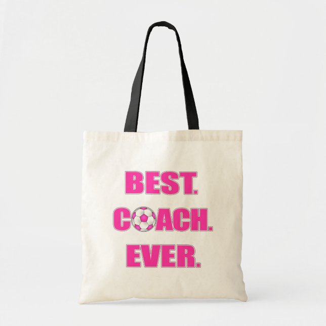 Bolsa Tote Melhor. Treinador. Nunca. Rosa (Frente)