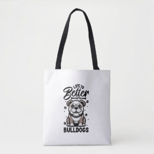 Bolsa Tote Melhor vida com Bulldog