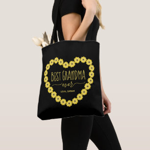 Bolsa Tote Melhor vovó de girassol personalizado