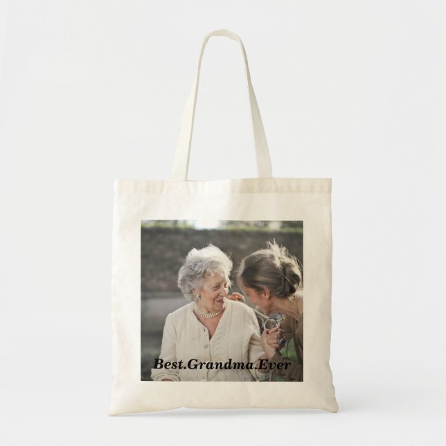 Bolsa Tote Melhor vovó, Foto Simples e Chic (Frente)