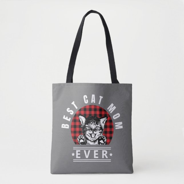 Bolsa Tote Melhor Xadrez de Cat Mamãe Ever Buffalo (Frente)