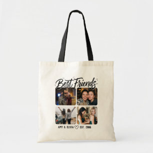Bolsa Tote Melhores Amigas Quatro Colagem de Fotos