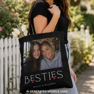 Bolsa Tote Melhores Amigos Melhor Amiga Coração Tipografia Pr