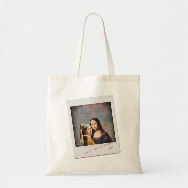 Bolsa Tote Melhores Amigos, Mona Lisa - Da Vinci (Frente)