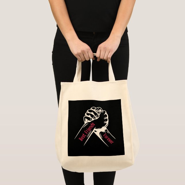 BOLSA TOTE MELHORES AMIGOS PARA SEMPRE COMBINANDO, DIA DOS AM (Frente (produto))
