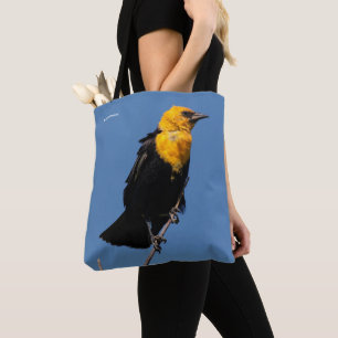 Bolsa Tote Melro Amarelo-Dirigido lindo em um dia ventoso