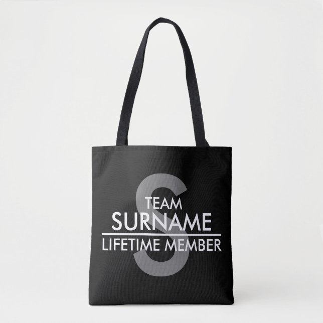 Bolsa Tote Membro da vida da EQUIPE (sobrenome) (Frente)