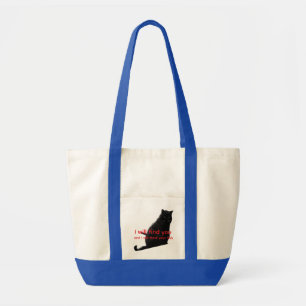 Bolsa Tote Meme de Gato Preto Engraçado de Dois Lados
