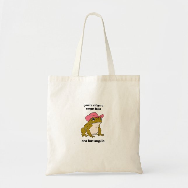 Bolsa Tote  Meme do Sapo Cowboy Cara Esperto ou Fedor de Cu  (Frente)