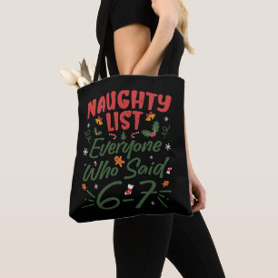 Bolsa Tote Meme engraçado de Natal 6-7 Lista Travessa Humor M