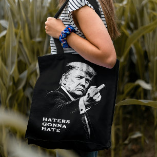 Bolsa Tote Meme Engraçado Trump Dedo do Meio 2026